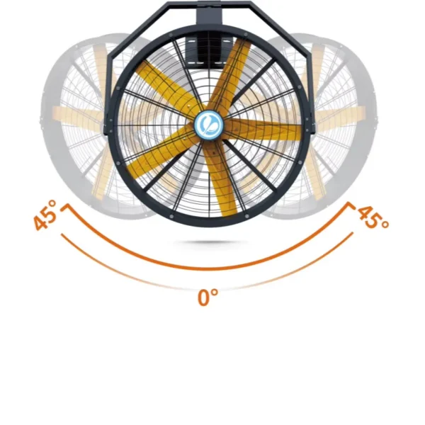 Industrial Gear Oscillating Fan, 120cm, Aluminum - view 2