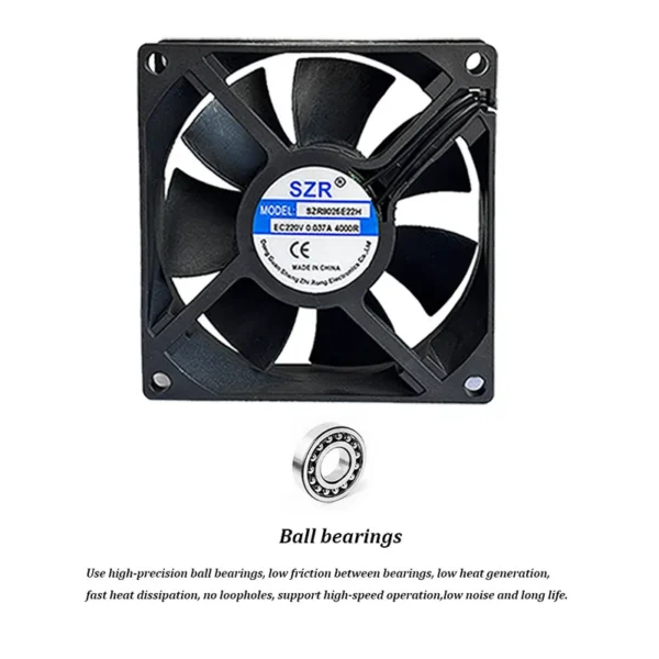 Industrial High-speed Plastic Radiator, 8025, Axial, Brushless - view 6
