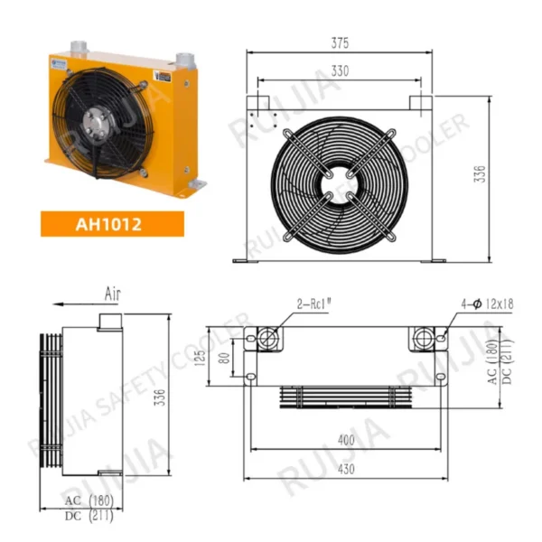 Industrial Machinery Radiator, 100, Ah1012t-ca, 24v - view 2