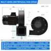 Industrial Micro Blower, 110V/220V, Centrifugal, Radial, 550W - view 3