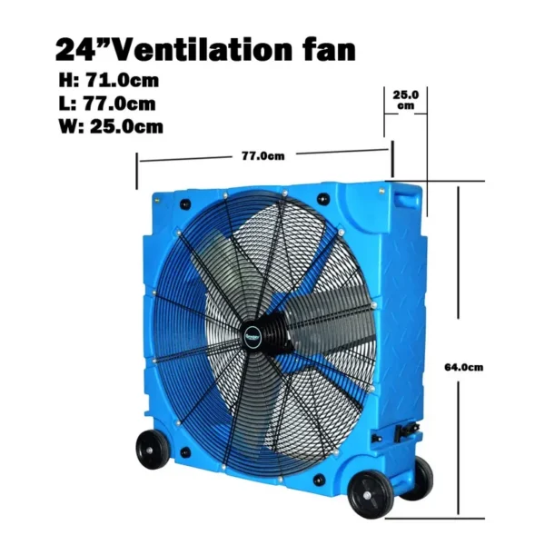 Industrial Removable Axial Blower, 24", 8900, CFM, 1/4HP - view 2
