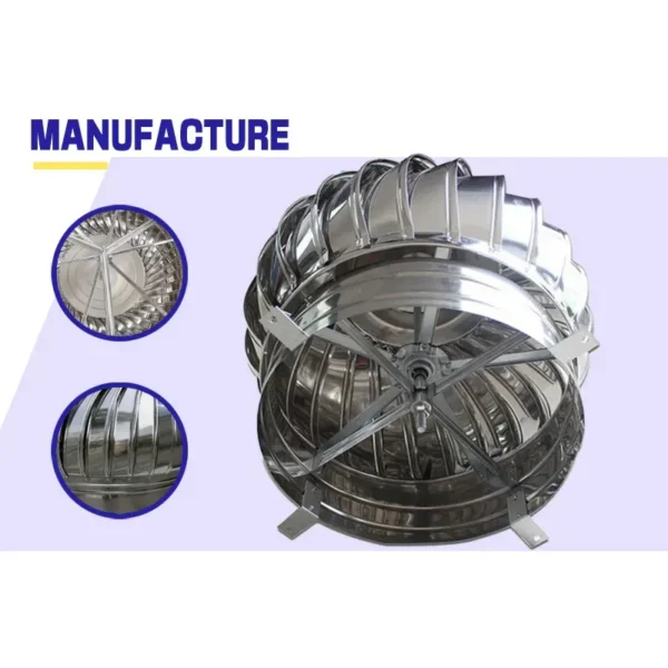 Industrial Roof Ventilator, Centrifugal, Wind, Stainless Steel - view 2