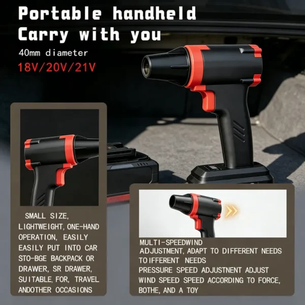 Industrial Turbo Blower, Brushless, Cordless, 21V, 600g - view 5