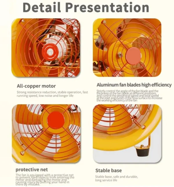 Industrial Ventilation Exhaust Fan, Portable, motor - view 2