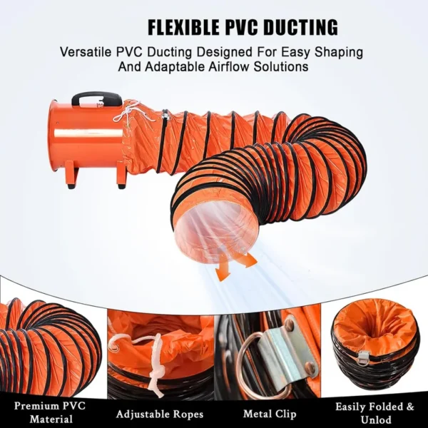 Industrial Ventilator, Portable, Axial, 5M, PVC - view 2