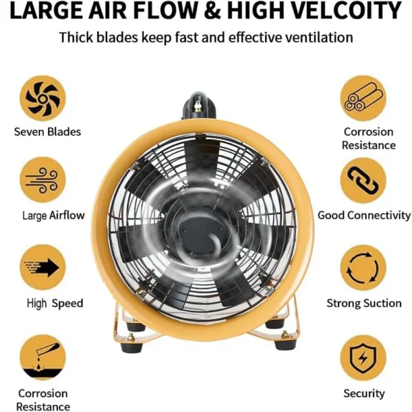 Industrial Ventilator, Portable, Axial, 5M, PVC - view 3
