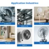 Industrial Wall Fan, 130W(0.17hp), Plastic - view 5