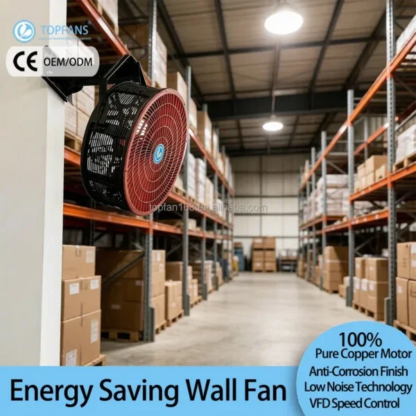 Industrial Wall Fan, Plastic, Brushless, 770mm, 33dB