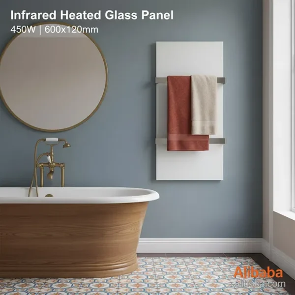 Infrared Bathroom Heater, 450Watt, Solar, Wall - view 4