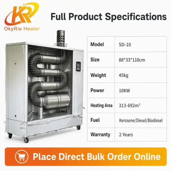 Infrared Diesel Industrial Heater, SD-10, 10KW - view 3