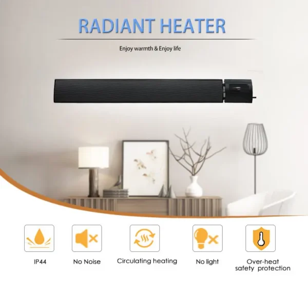 Infrared Radiant Heater, IP44, Ceiling, Wall, 1800w - view 3