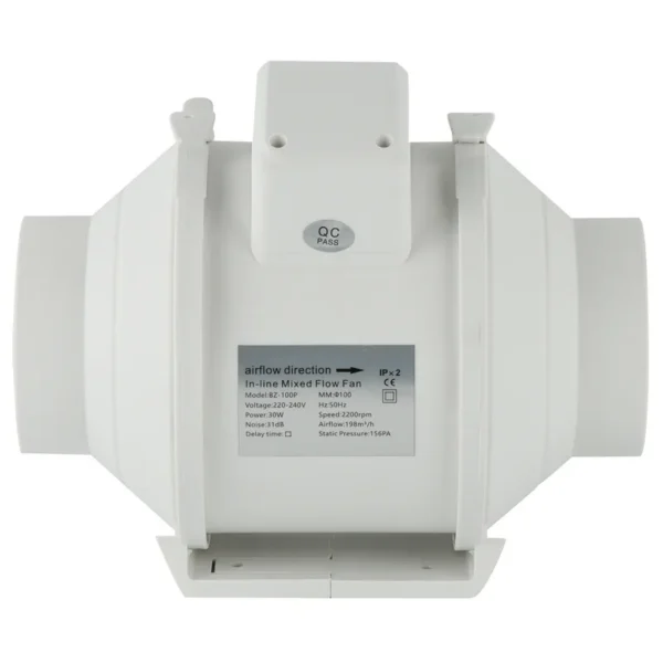 Inline Booster Duct Fan, Centrifugal, 220V, Plastic - view 6
