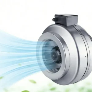 Inline Circular Duct Fan, 1895CFM, 220 V, Corded Electric