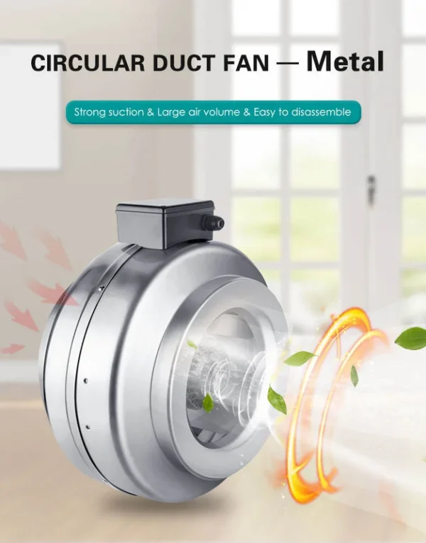 Inline Circular Duct Fan, 425CFM, 110 V, Corded Electric - view 3