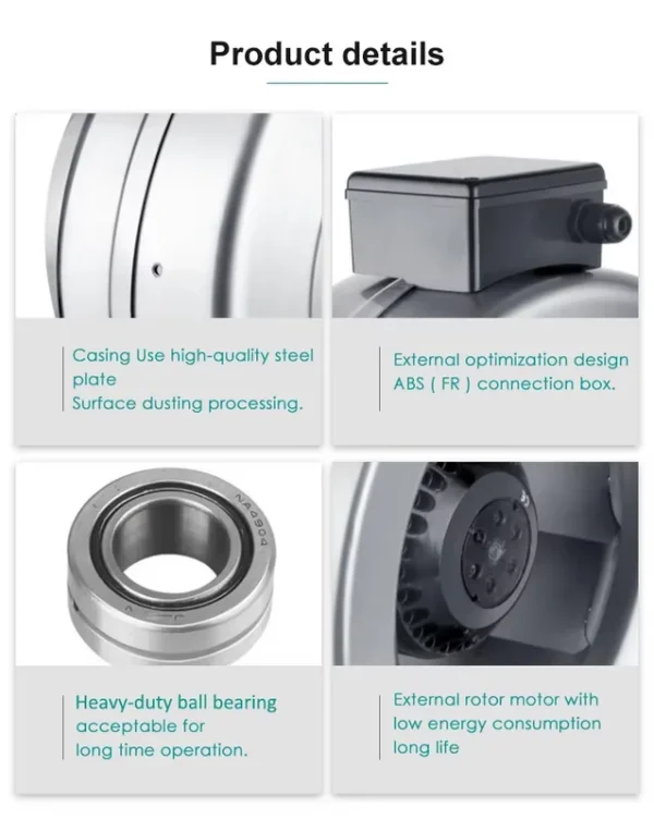 Inline Circular Duct Fan, 425CFM, 110 V, Corded Electric - view 4