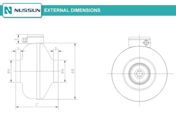 Inline Circular Duct Fan, 425CFM, 110 V, Corded Electric - view 5