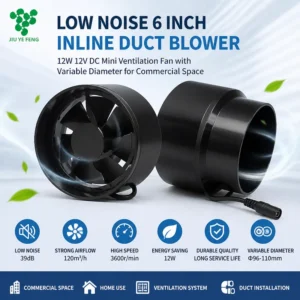 Inline Duct Blower, 12W, 12V