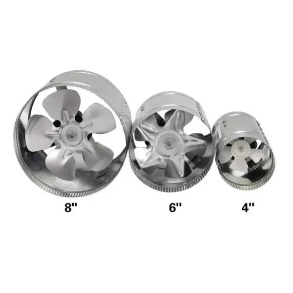 Inline Duct Booster Fan, 4'', 6'', 8'', Stainless