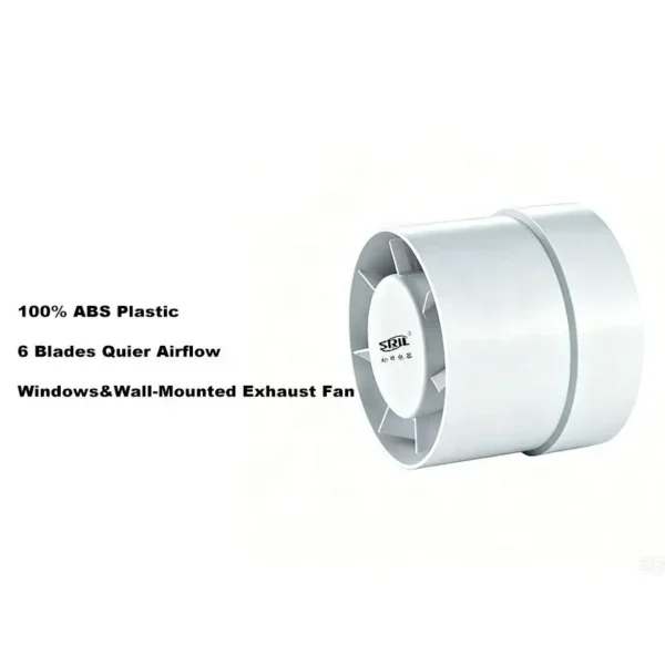 Inline Duct Exhaust Fan, 100%, ABS, 4-6, 100-150mm