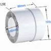 Inline Duct Exhaust Fan, 100%, ABS, 4-6, 100-150mm - view 3