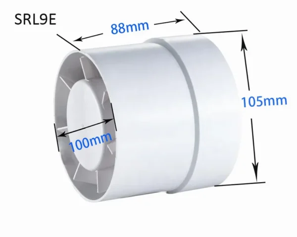 Inline Duct Exhaust Fan, 100%, ABS, 4-6, 100-150mm - view 3