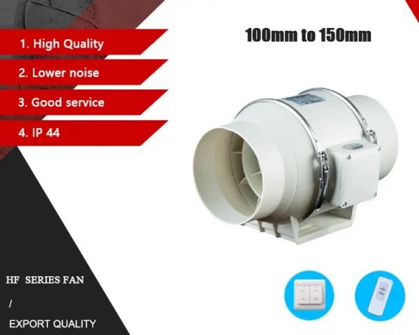 Inline Duct Exhaust Fan, 4"-12", Copper - view 3