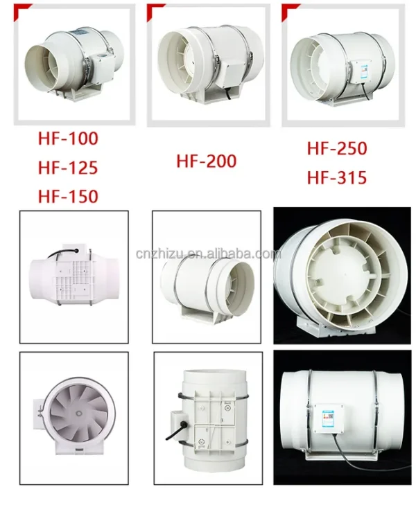 Inline Duct Exhaust Fan, 4"-12", Copper - view 6