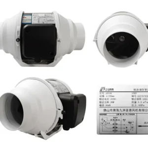 Inline Duct Exhaust Fan, Plastic, 220 V, Corded Electric