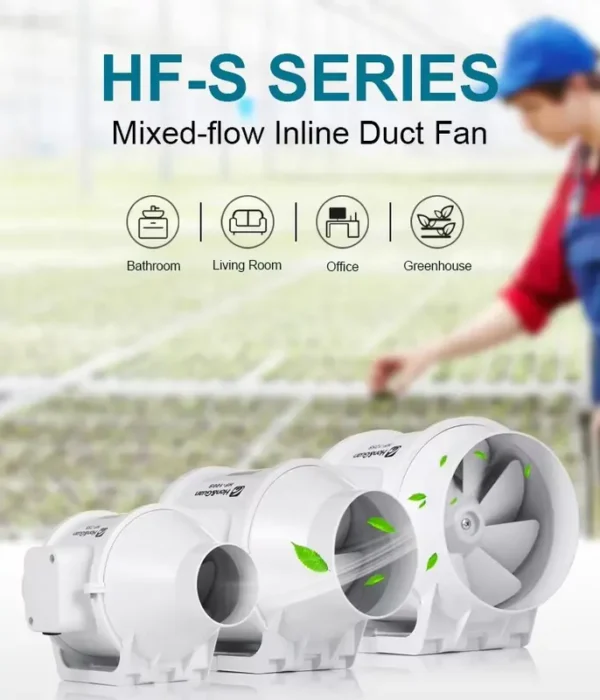 Inline Duct Exhaust Fan, Plastic, IP44 - view 2
