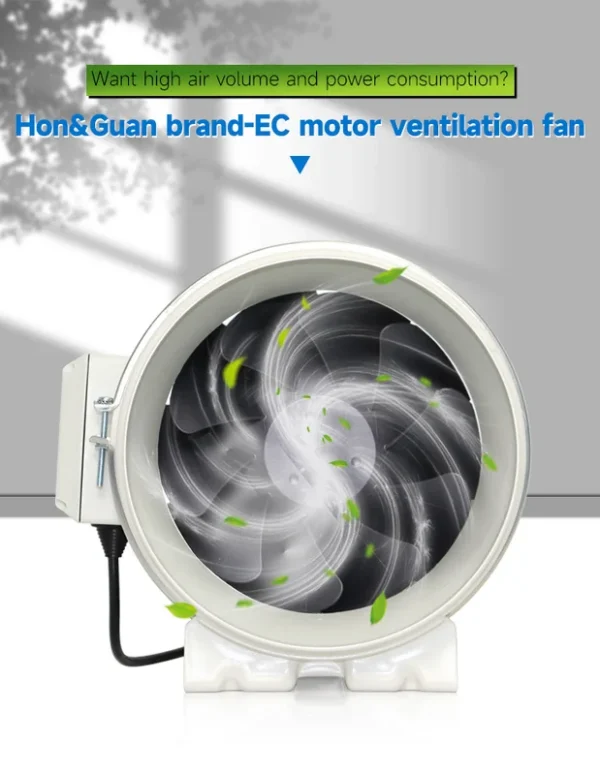 Inline Duct Fan, 100~240V, 366~2206m³ - view 5
