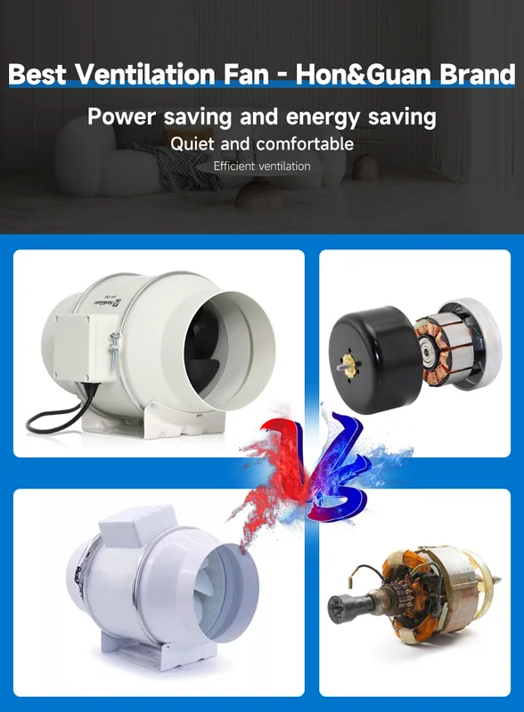 Inline Duct Fan, 100~240V, 366~2206m³ - view 6