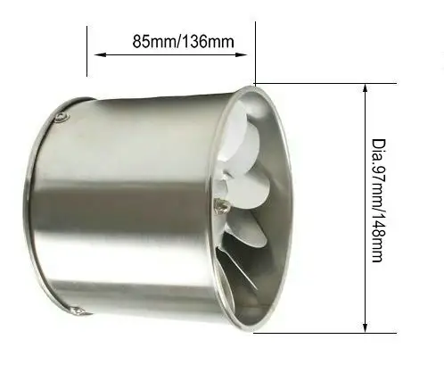 Inline Duct Fan, 110-240, Stainless Steel - view 4