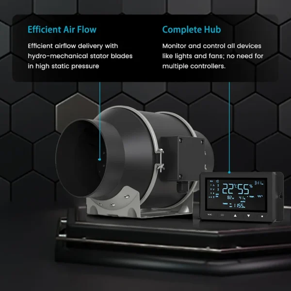 Inline Duct Fan, 110-240V, 50/60Hz, 70W, Plastic - view 3