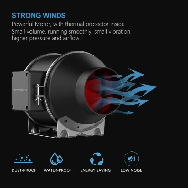Inline Duct Fan, 110-240V, Electric - view 5