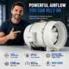 Inline Duct Fan, 1298CFM, 12Inch, 100-315mm
