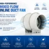 Inline Duct Fan, 1298CFM, 12Inch, 100-315mm - view 5