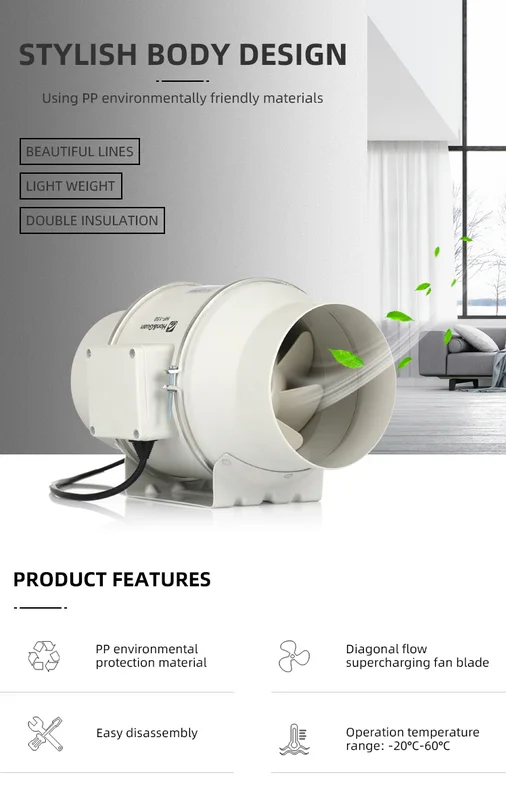 Inline Duct Fan, 150mm, 110v - view 4