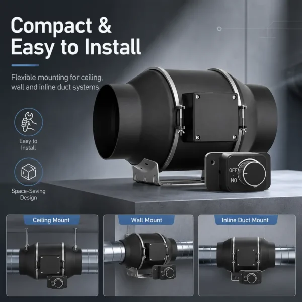 Inline Duct Fan, 150mm, HVAC - view 6