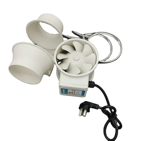 Inline Duct Fan, 200, 8", Plastic, HVAC