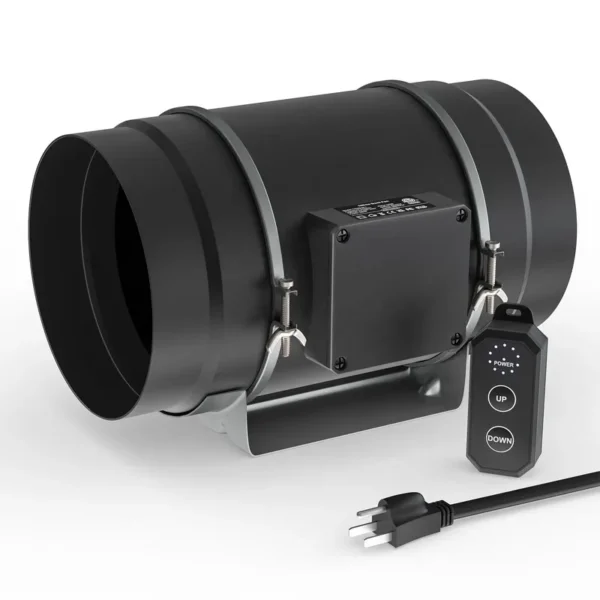 Inline Duct Fan, 200mm, 1411, 10-Speed, PWM