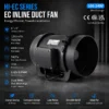 Inline Duct Fan, 200mm, HVAC
