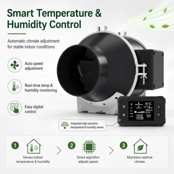 Inline Duct Fan, 205CFM, HVAC - view 5