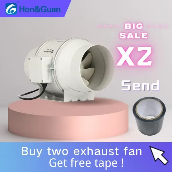 Inline Duct Fan, 220~240V, 220-240V, Electric - view 2