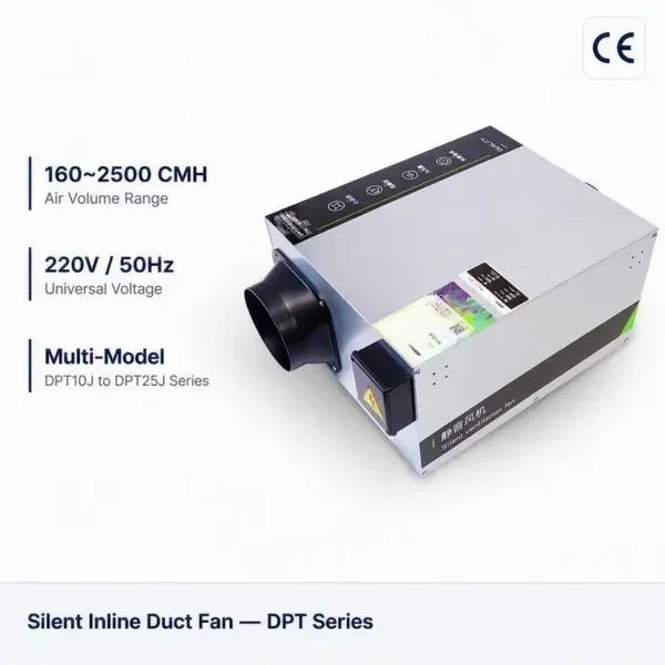 Inline Duct Fan, 220V, Ceiling