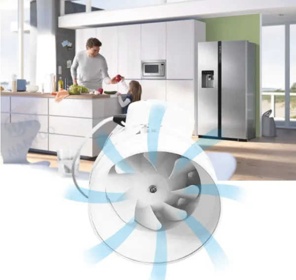 Inline Duct Fan, 220VAC 50Hz, 25-120W - view 2