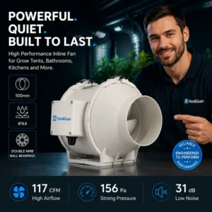 Inline Duct Fan, 26dB, 4''