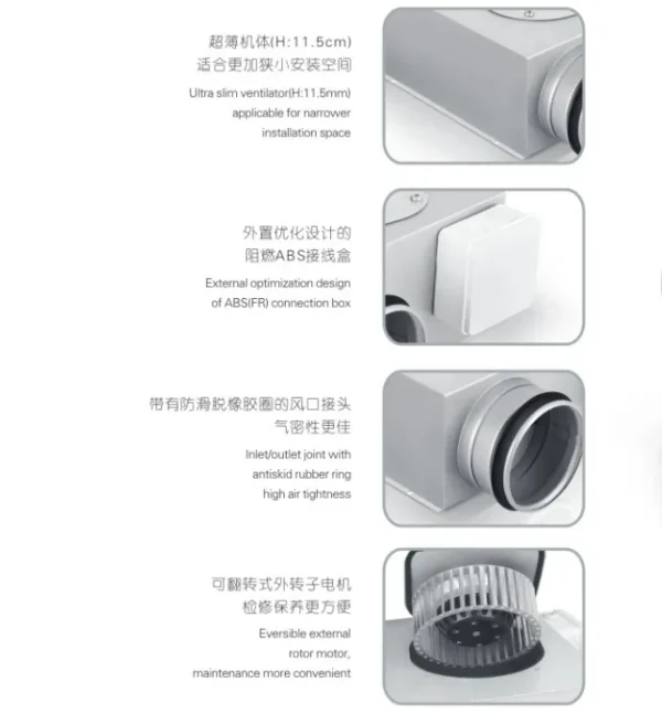 Inline Duct Fan, 270CFM, HVAC - view 3