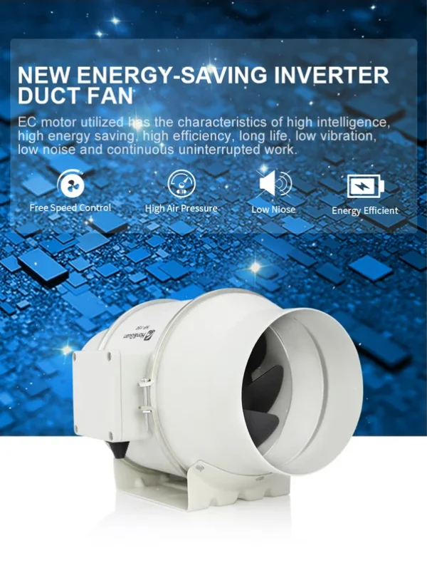 Inline Duct Fan, 315mm, EC 100V-240V, 2206m³ - view 5