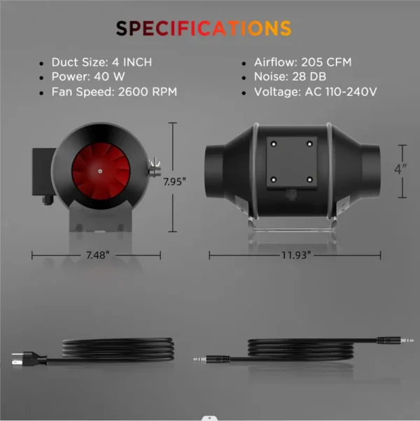 Inline Duct Fan, 4", 6", 8" - view 6