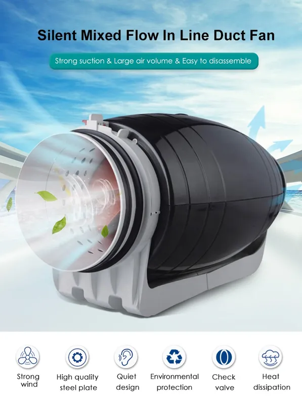 Inline Duct Fan, 4", 6", 8", 10" - view 2